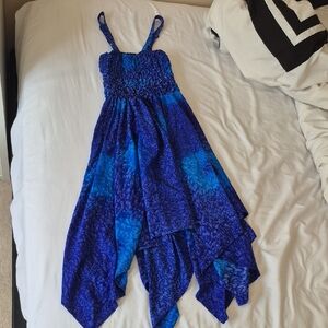 Blue Festive Sleeveless Dress